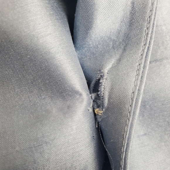 Vntg Kate Hall Silk Wrap Blouse. Blue. 10P - Picture 11 of 13